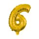 gold, auriu mini Balon folie cifra 6 35 cm