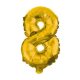 gold, auriu mini Balon folie cifra 8 33 cm