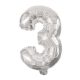 Mini 3 Silver număr balon folie 31 cm