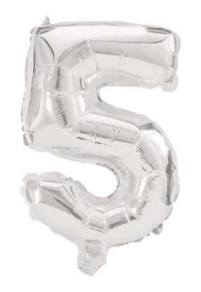 Mini 5 Silver număr balon folie 33 cm