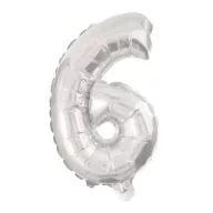 Numere Mini 6 Număr de Argint Balon din Folie 35 cm