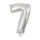 Numere Mini Număr 7 Balon din Folie Argintie 33 cm