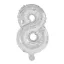 Numere Mini 8 Argintiu Număr Balon din Folie 33 cm