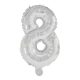 Numere Mini 8 Argintiu Număr Balon din Folie 33 cm