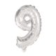 Mini număr 9 silver balon folie 35 cm