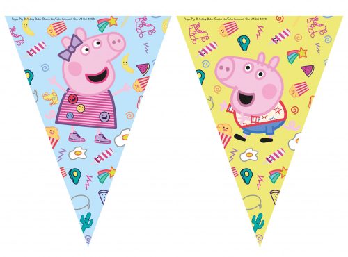 Purcelușa Peppa Messy Play ghirlandă de steaguri 2,3 m