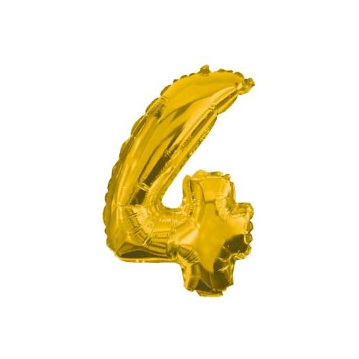 Numere Auriu, Balon Foil Gigant Numărul 4 85 cm