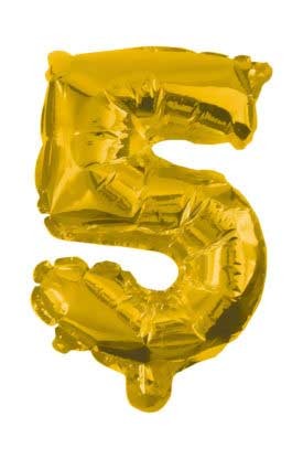 gold, Aur gigant Balon folie cifra 5 85 cm