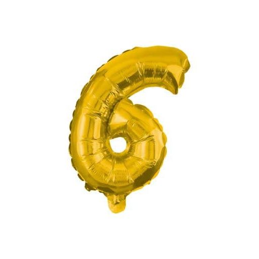 Numere Gold, Baloane din folie pentru cifra 6 gigant 85 cm