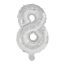 Numere Balon Gigant Folie Argintiu Numărul 8 - 85 cm