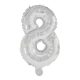 Gigant 8 Silver număr balon folie 85 cm