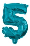 Mini 5 blue număr balon folie 32 cm