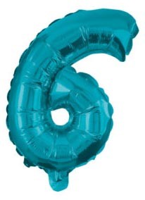 Mini 6 blue număr balon folie 32 cm