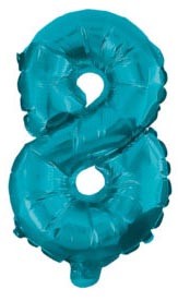 Mini 8 blue număr balon folie 32 cm