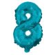 Mini 8 blue număr balon folie 32 cm