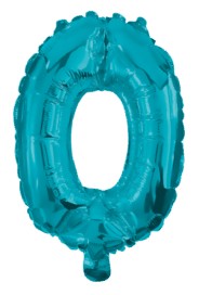 Mini 0 Blue număr balon folie 32 cm