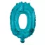 Numere Mini 0 albastru număr balon folie 32 cm