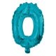 Numere Mini 0 albastru număr balon folie 32 cm