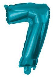 Mini 7 Blue număr balon folie 10 cm