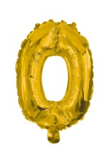 gold, Aur Balon folie cifra 0 10 cm
