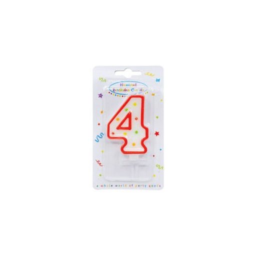 Colorat lumânare aniversară, lumânare cu numărul 4