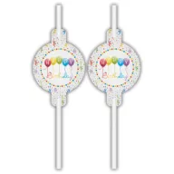   La mulți ani Streamers Set de 4 paie din hârtie Happy Birthday