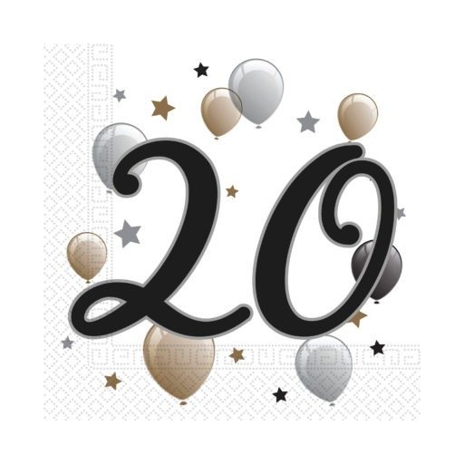 La mulți ani Milestone Happy Birthday 20 Șervețele 20 buc 33x33 cm