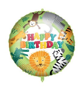 Happy Birthday Jungle balon folie 46 cm