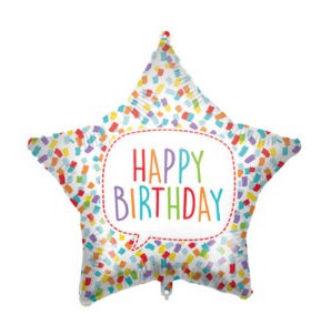 Happy Birthday Bright Star balon folie 46 cm