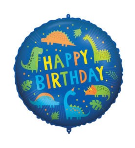 Happy Birthday Dino balon folie 46 cm