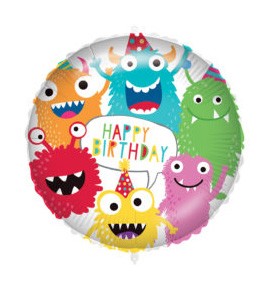 Happy Birthday Monsters balon folie 46 cm