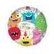 Happy Birthday Monsters balon folie 46 cm