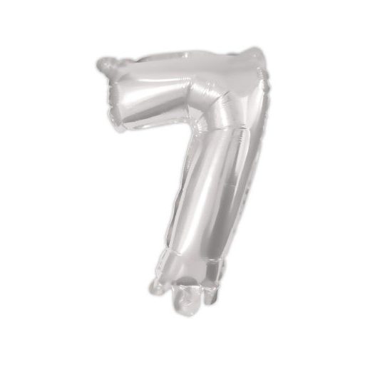 Numere Argintiu, Baloane folie numărul 7 argintiu 95 cm
