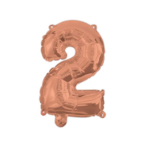 Numere Balon cifră 2 culoare roz auriu 95 cm