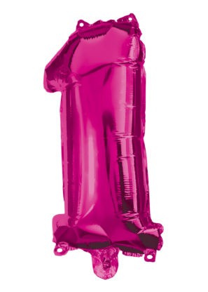 Hot Pink Balon folie cifra 1 95 cm