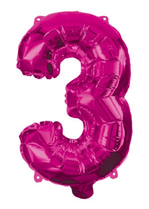 Hot Pink Balon folie cifra 3 95 cm