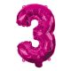 Hot Pink Balon folie cifra 3 95 cm