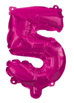 Hot Pink Balon folie cifra 5 95 cm