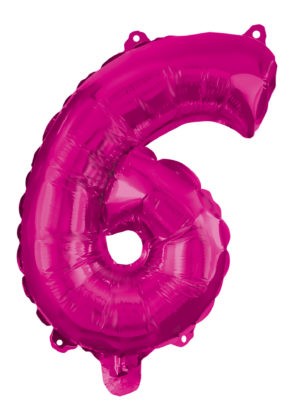 Hot Pink Balon folie cifra 6 95 cm