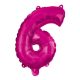 Hot Pink Balon folie cifra 6 95 cm