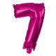 Hot Pink Balon folie cifra 7 95 cm