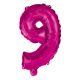 Hot Pink Balon folie cifra 9 95 cm