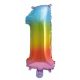 Numere Mini balon folie metalizat multicolor numărul 1, 34 cm