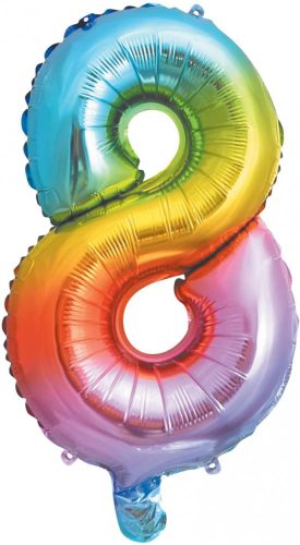 Multicolour Metallic mini Balon folie cifra 8 35 cm