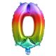 Numere Balon Folie Mini Număr 0 Metalic Multicolor 33 cm