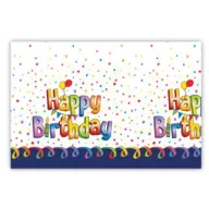   La mulți ani Multicolor Față de masă din plastic Happy Birthday 120x180 cm