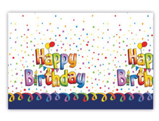 Happy Birthday Multicolor față de masă din plastic 120x180 cm