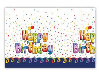La mulți ani Multicolor Față de masă din plastic Happy Birthday 120x180 cm