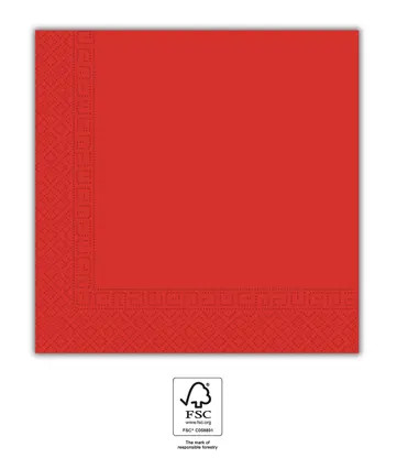 Colorat Unicolour Șervețel roșu, 20 bucăți, 33x33 cm, FSC