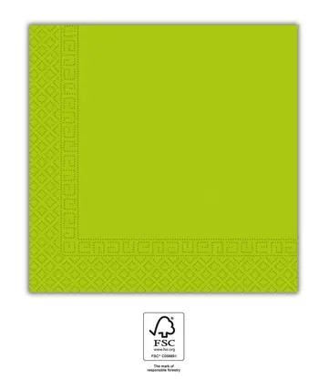 Colorat Unicolour Green Light Green Șervețel, Pachet de 20, 33x33 cm FSC